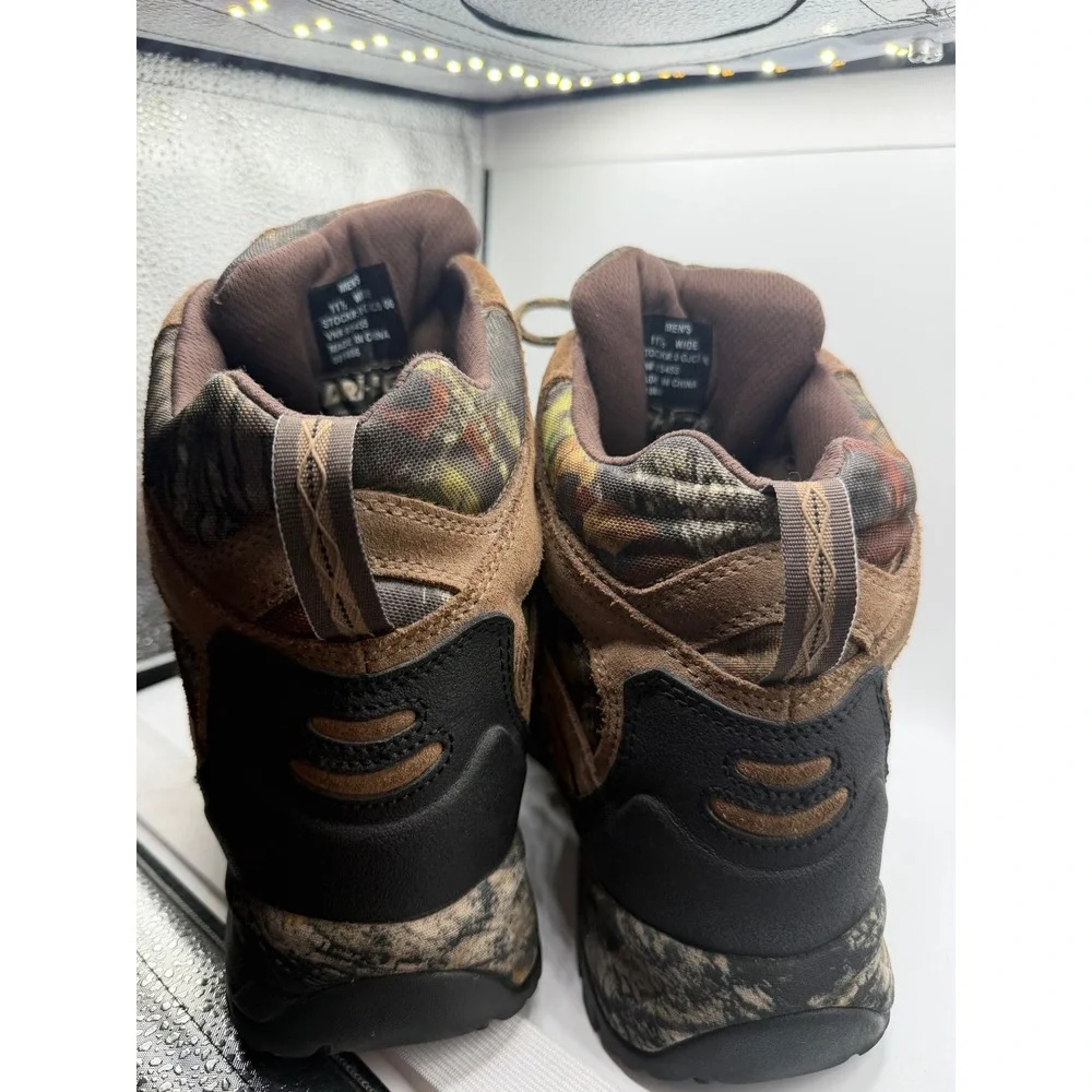 LL Bean Mens Hiking Boots Brown Camo Waterproof Dri-Lex 11.5 Wide 0GJC5